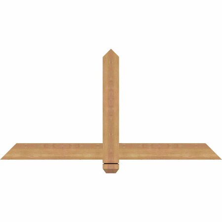 Ekena Millwork Eugene Smooth Timber Gable Bracket, Western Red Cedar, 48"W x 24"H x 1 1/2"D x 3 1/2"F, 12/12 Pitch GBW048X24X0204EUG00SWR